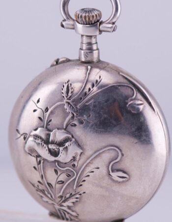 Antique Faberge Silver Ename Brooch Pocket Watch for Grand Duchess Elezabeth