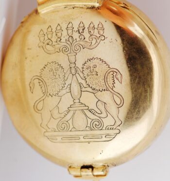 Antique 19th Century French Judaica Verge Fusee Pocket Watch – Menorah & Lions