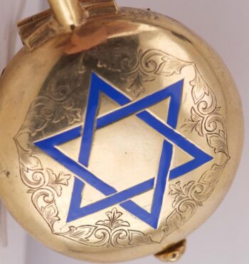 Antique 19th Century French Judaica Verge Fusee Pocket Watch – Menorah & Lions