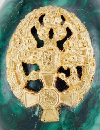 Antique 1885 Imperial Malachite Easter Presentation Egg Ovchinnikov 51mm